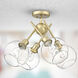 Axel 4 Light 24 inch Brushed Champagne Bronze Semi-Flush Ceiling Light in Clear Glass